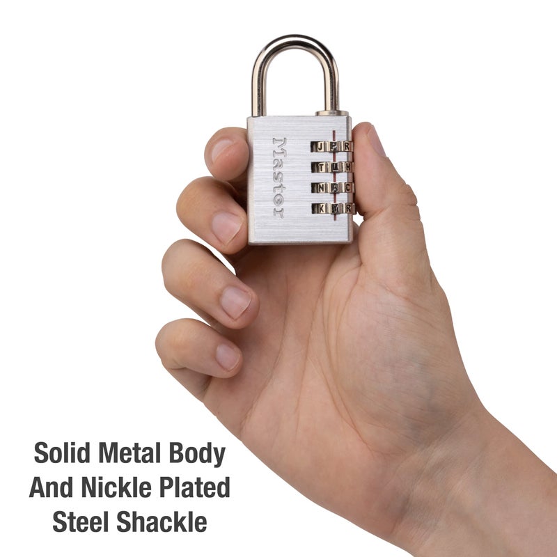 Master Lock 643DWD Set Your Own Word Combination Lock 1-9/16 in. Wide Silver - Image 3